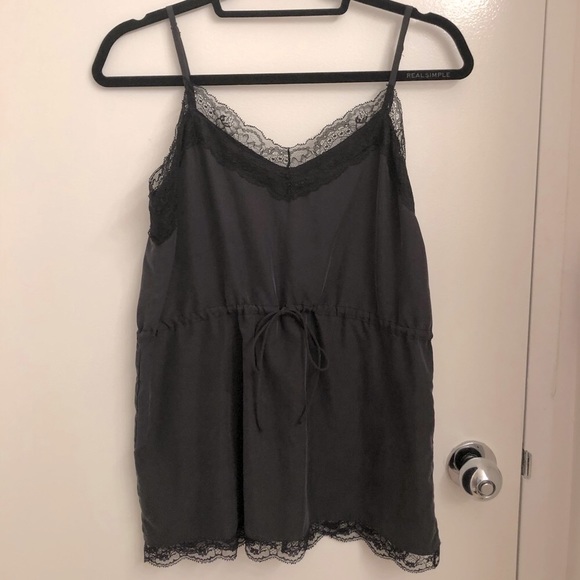 Zara Black Tank Top Camisole with Lace Detail - Picture 3 of 6
